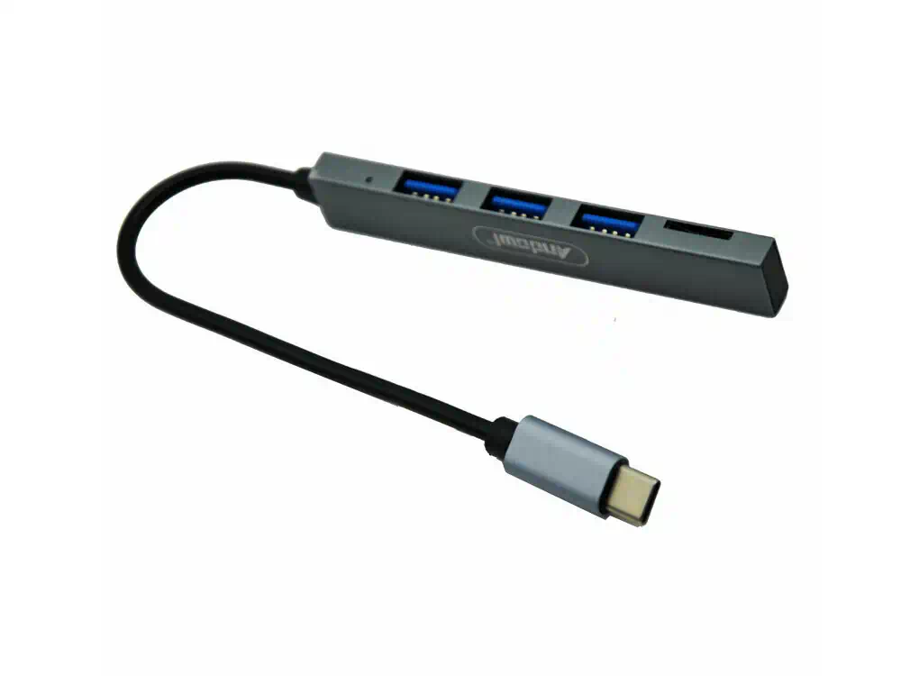 Αντάπτορας Type-C Σε USB 3.0 και TF Card Andowl (Q-HU806) Ασημί