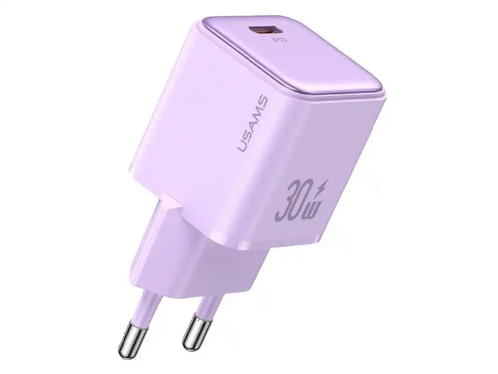 Φορτιστής Usams Χωρίς Καλώδιο USB-C/30W Power Delivery Μωβ (US-CC186)