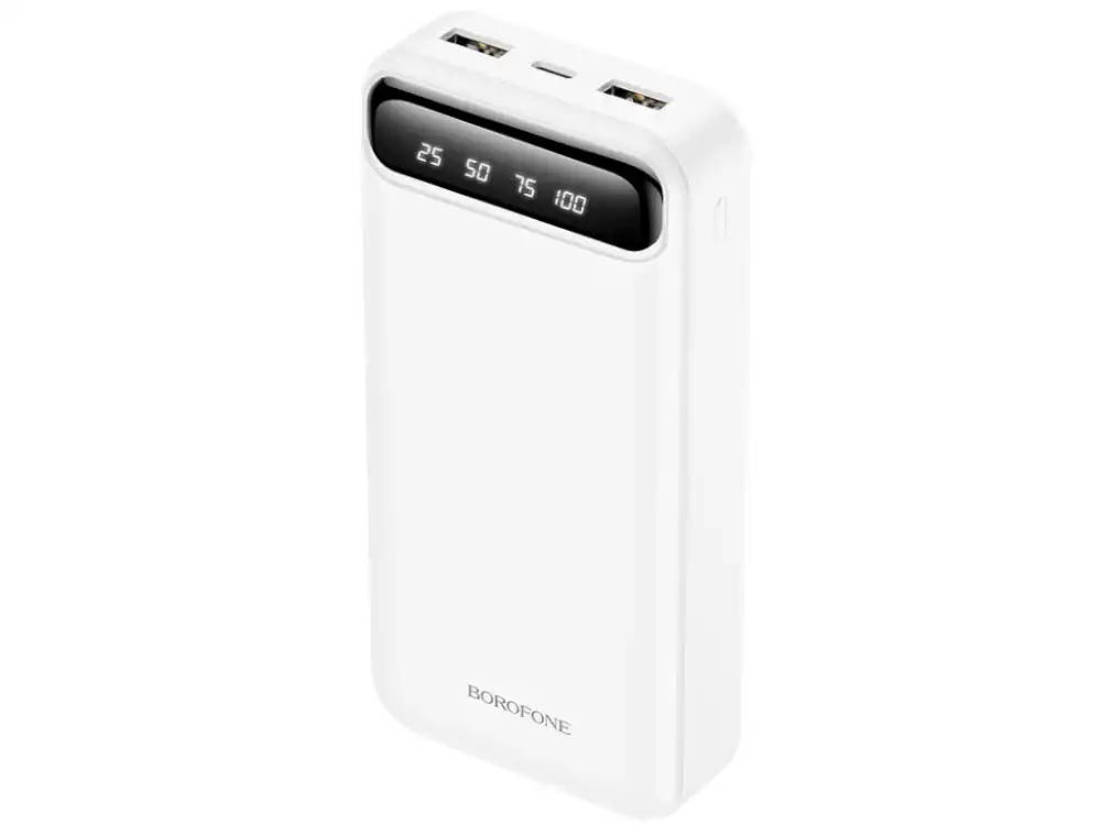 Borofone Power Bank 20000mAh 74W Mε 2 Θύρες USB-A Λευκό (BJ14A)